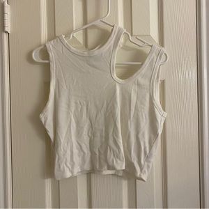 Future Collective Asymmetrical White Crop Top